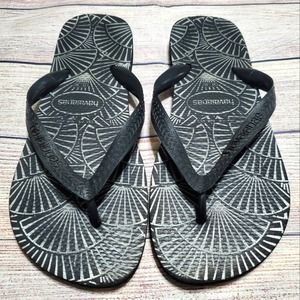 Havaianas Sandals Black Flip Flop Summer Casual Beach Shoes Women's 39/40 (9)